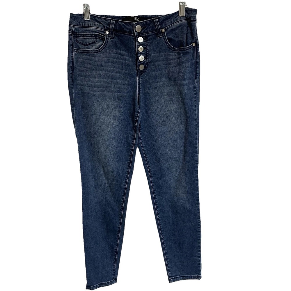 1822 Denim Womens  High WAnkle Jeans Size 10 Blue Casual Cotton Stretch Mid Rise